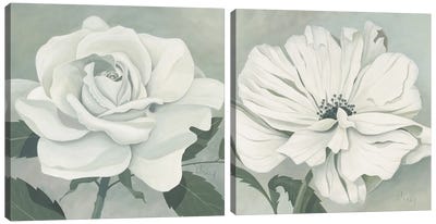 Muted Floral Diptych Canvas Art Print - Franz Heigl