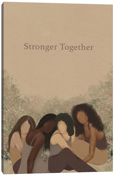 Stronger Together Canvas Art Print - Tan Art