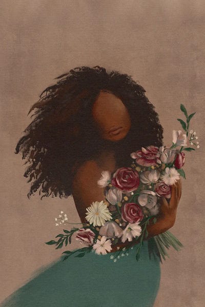 Her Flowers by Helina Ekanem art print