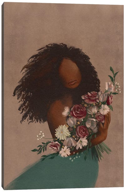 Her Flowers Canvas Art Print - Helina Ekanem