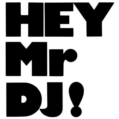 Hey Mr Dj! by Hemingway Design framed canvas print