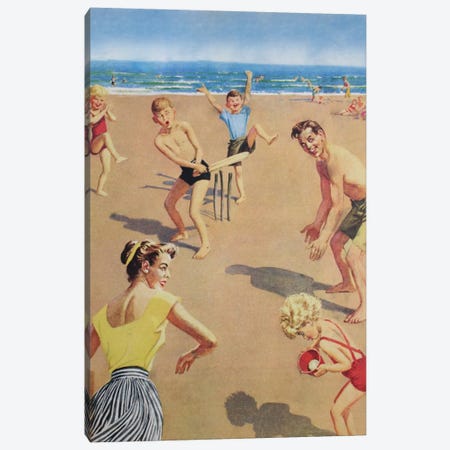 Beach Cricket Canvas Print #HEM11} by Hemingway Design Canvas Wall Art