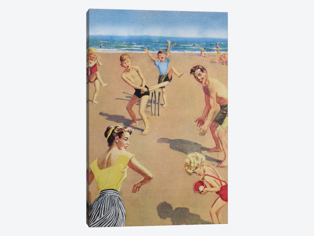 Beach Cricket by Hemingway Design 1-piece Canvas Art Print