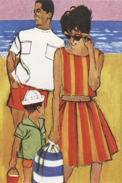 Beach Family by Hemingway Design canvas print