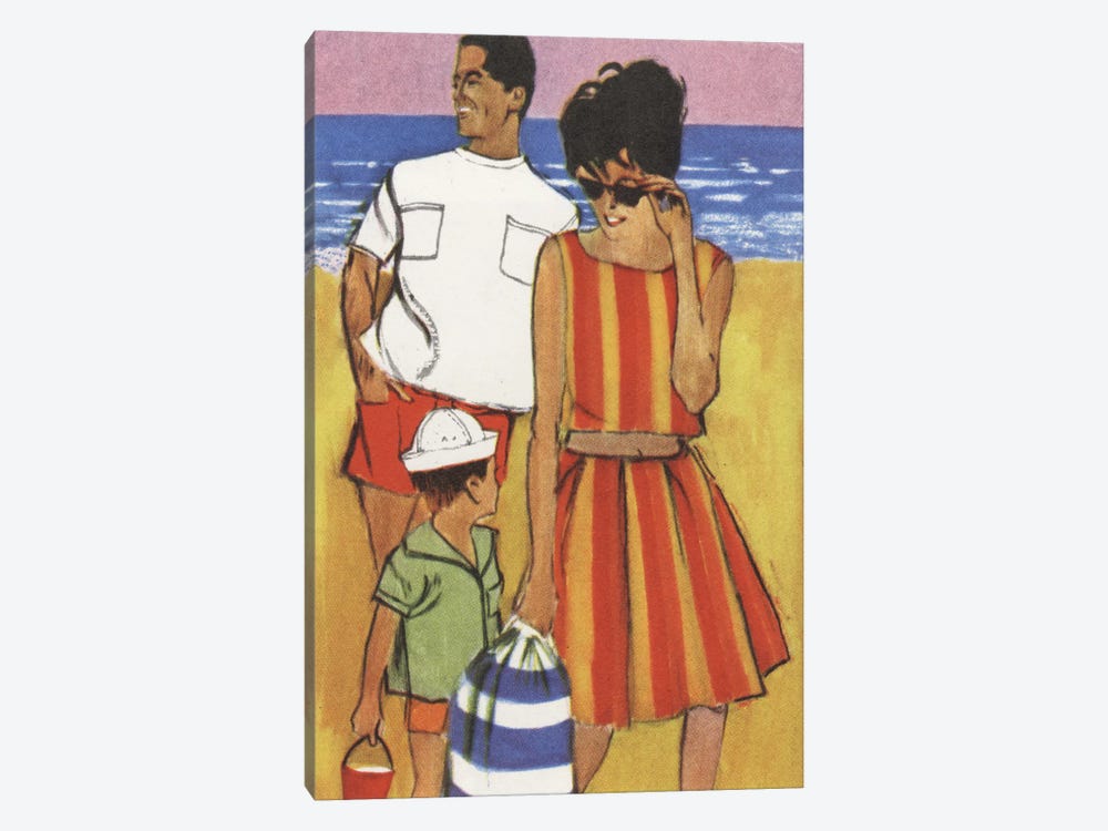 Beach Family by Hemingway Design 1-piece Canvas Artwork