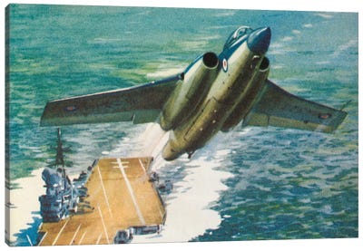 Bucaneer Take Off Canvas Art Print - Military Aircraft Art