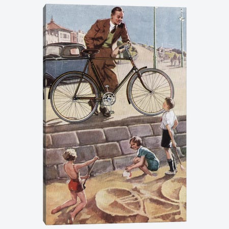Cycling In The Sand Canvas Print #HEM22} by Hemingway Design Canvas Art Print