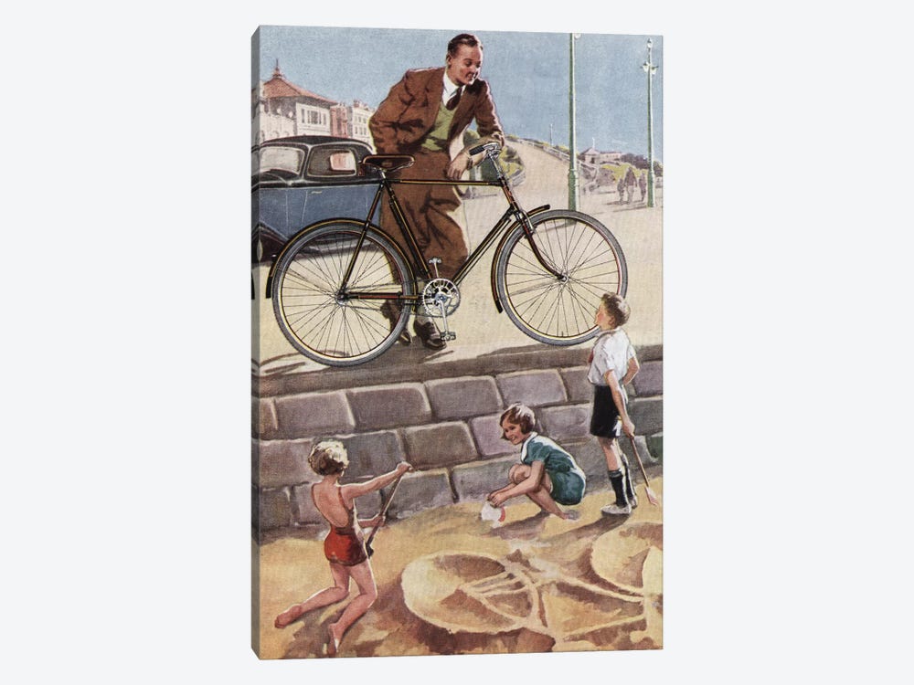 Cycling In The Sand by Hemingway Design 1-piece Canvas Print