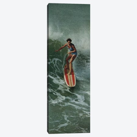 Girl Surfing Canvas Print #HEM36} by Hemingway Design Canvas Art Print