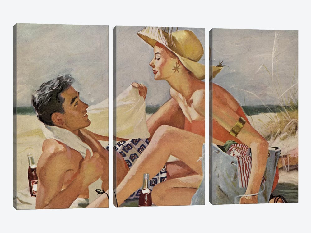 Glamourous Beach Couple by Hemingway Design 3-piece Art Print