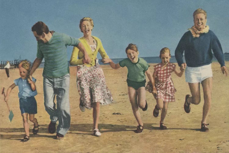 Happy Family Running by Hemingway Design wall art