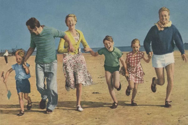 Families: Happy Family Running by Hemingway Design