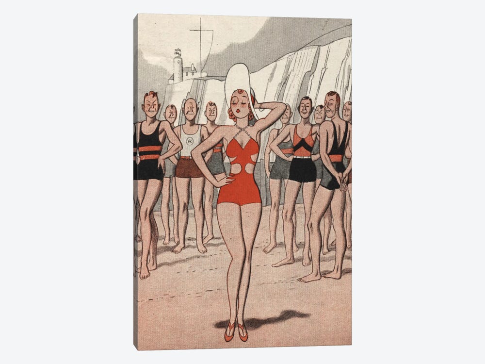 30's Beach Lady by Hemingway Design 1-piece Canvas Art