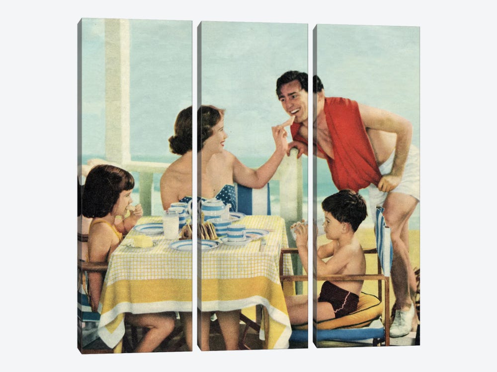 Lunch At The Beach by Hemingway Design 3-piece Canvas Art