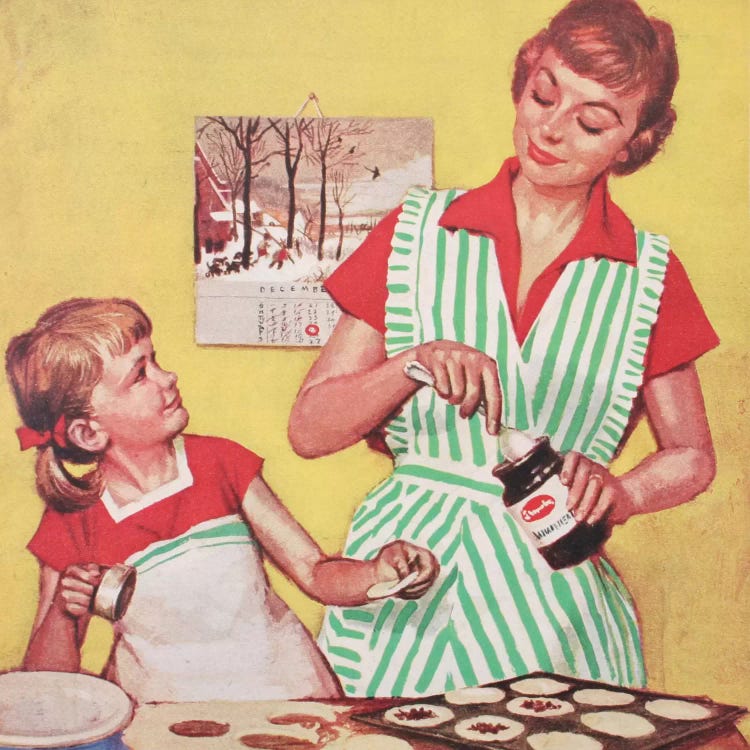 Mother And Daughter Baking by Hemingway Design wall art
