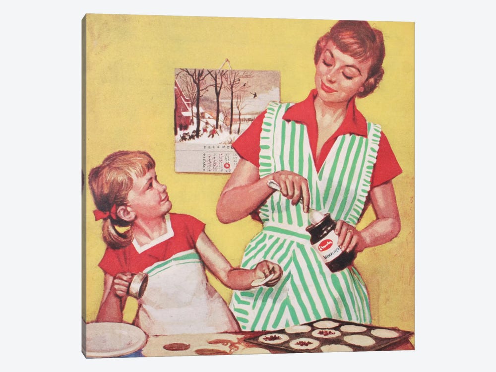 Mother And Daughter Baking by Hemingway Design 1-piece Canvas Art