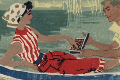 Romantic Gondola by Hemingway Design framed canvas print