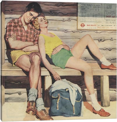 Sleepy Couple Canvas Art Print - Hemingway Design