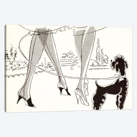 Stockings And A Poodle Canvas Print #HEM76} by Hemingway Design Canvas Art Print