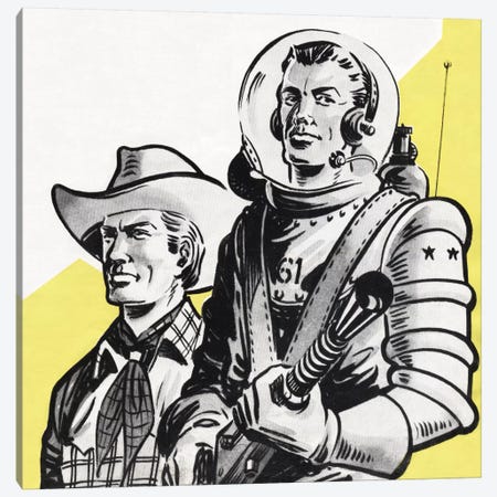 Astronauts And Cowboys Canvas Print #HEM8} by Hemingway Design Canvas Artwork