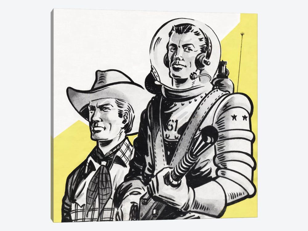 Astronauts And Cowboys by Hemingway Design 1-piece Canvas Art Print