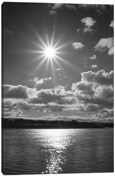 Sun Burst Canvas Art Print - Black & White Photography