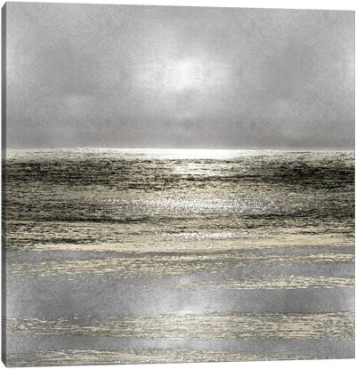 Silver Seascape I Canvas Art Print - Best Selling Scenic Art