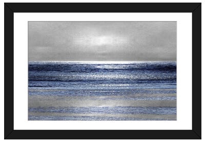 Silver Seascape II Paper Art Print - Framed Art Prints
