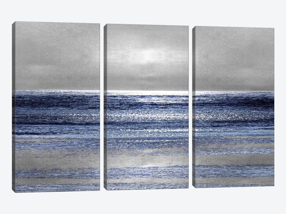 Silver Seascape II by Michelle Matthews 3-piece Canvas Print