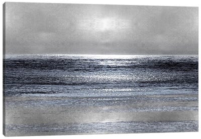 Silver Seascape III Canvas Art Print - Large Scenic & Landscape Art