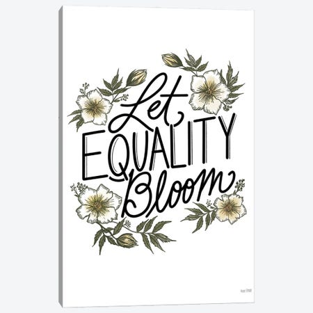 Floral Let Equality Bloom Canvas Print #HFE106} by House Fenway Canvas Artwork