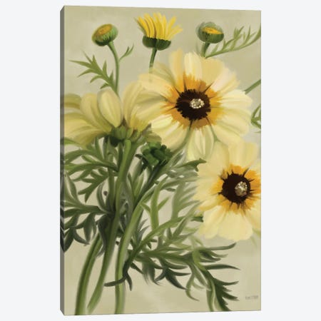Moody Daisies Canvas Print #HFE118} by House Fenway Canvas Wall Art