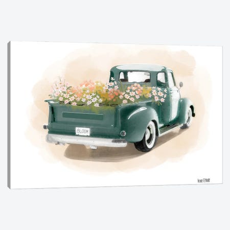 Flower Truck Canvas Print #HFE11} by House Fenway Canvas Wall Art