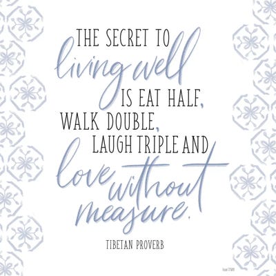 The Secret To Living Well by House Fenway framed wall art