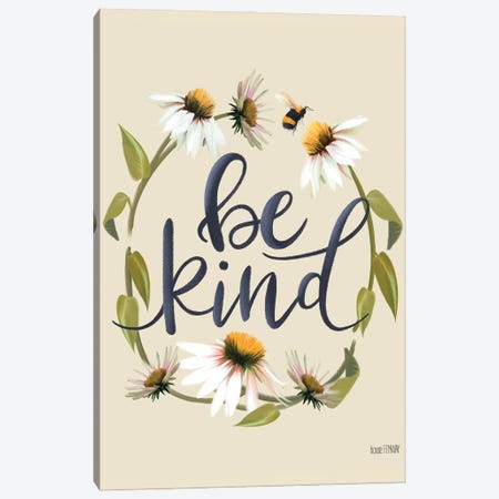 Be Kind Canvas Print #HFE137} by House Fenway Canvas Art Print