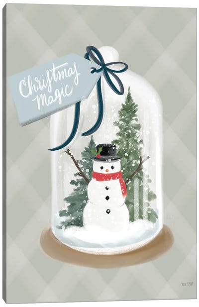 Christmas Magic Snow Globe Canvas Art Print - House Fenway
