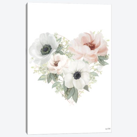 Floral Heart Canvas Print #HFE142} by House Fenway Canvas Print