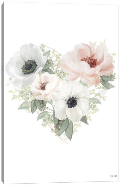 Floral Heart Canvas Art Print - House Fenway
