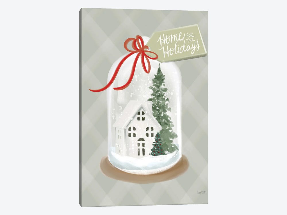 Home For The Holidays Snow Globe by House Fenway 1-piece Canvas Wall Art