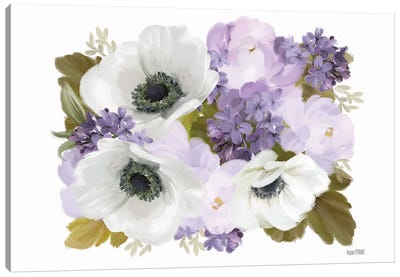 Lilacs And Anemones Canvas Art Print - Lilacs