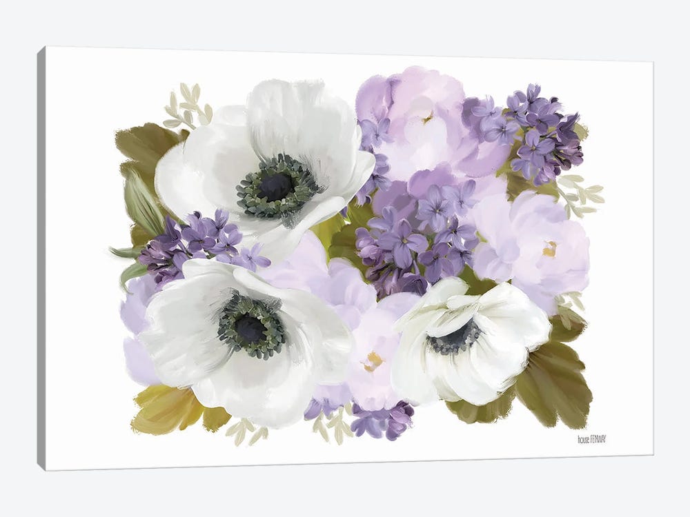 Lilacs And Anemones by House Fenway 1-piece Canvas Art Print