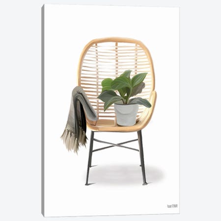 Plant Lover Boho Chair Canvas Print #HFE204} by House Fenway Canvas Print