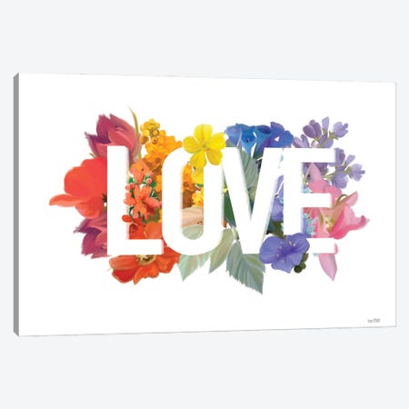 Rainbow Love Canvas Print #HFE231} by House Fenway Canvas Art Print