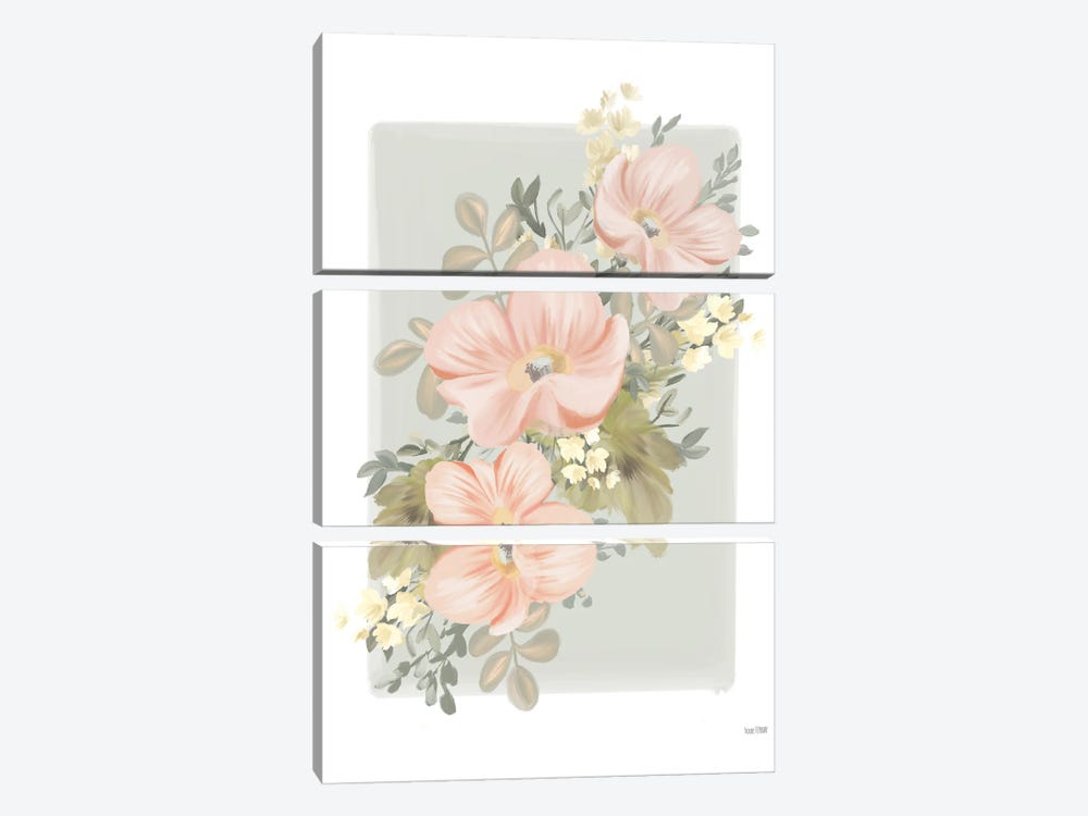 Pink Poppy Sprig by House Fenway 3-piece Canvas Print