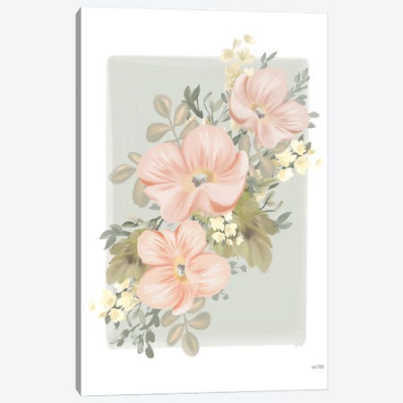 Pink Poppy Sprig Canvas Print #HFE236} by House Fenway Canvas Artwork