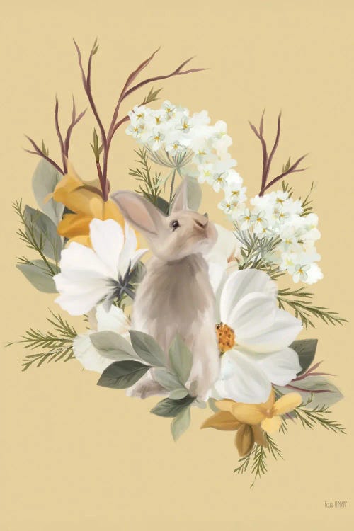 Primrose Patch With Bunny by House Fenway wall art