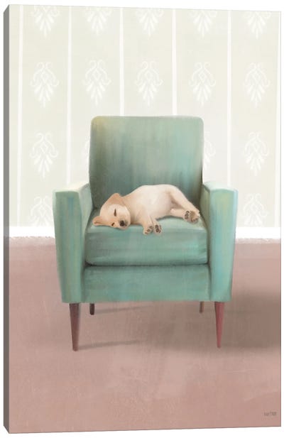 Nap Time Golden Pup Canvas Art Print - House Fenway