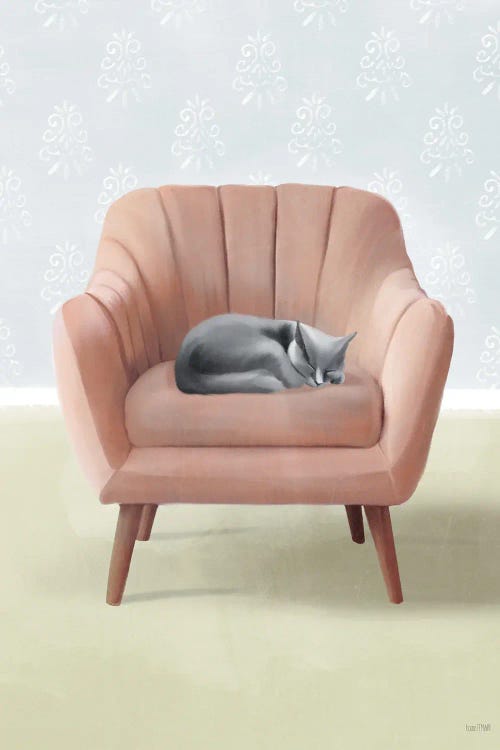 Nap Time Gray Cat by House Fenway wall art