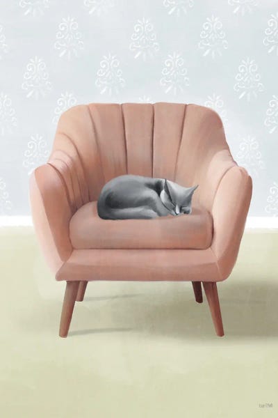 House Fenway: Nap Time Gray Cat by House Fenway