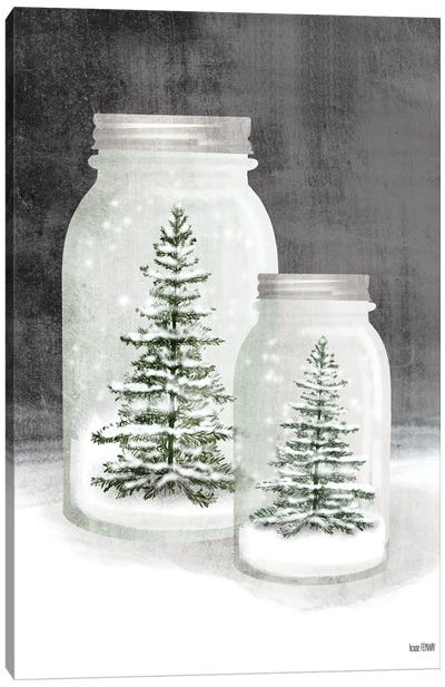 Mason Snowglobes Canvas Art Print - Farmhouse Christmas Décor